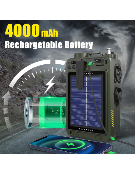 Radio de Emergencia Emgykit con Bluetooth y Linterna 4000mAh