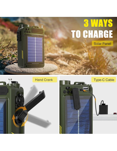 Radio de Emergencia Emgykit con Bluetooth y Linterna 4000mAh