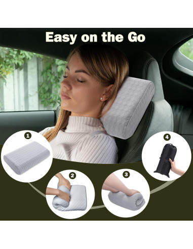 Almohada de Viaje Vekkia Pequeña con Espuma Viscoelástica Gris