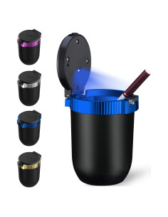 Cenicero de coche Windshoon con tapa y luz LED azul