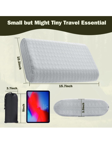 Almohada de Viaje Vekkia Pequeña con Espuma Viscoelástica Gris