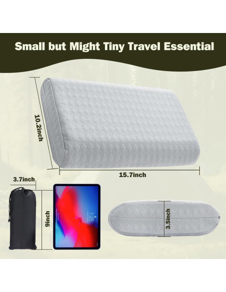 Almohada de Viaje Vekkia Pequeña con Espuma Viscoelástica Gris