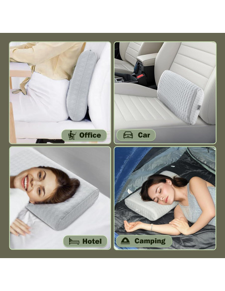 Almohada de Viaje Vekkia Pequeña con Espuma Viscoelástica Gris