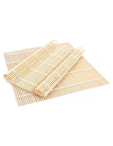 Esteras de Sushi de Bambú BZG - 2 Unidades 24.1 cm Cuadradas