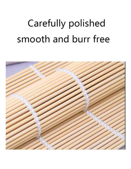 Esteras de Sushi de Bambú BZG - 2 Unidades 24.1 cm Cuadradas