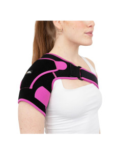 Faja de Compresión de Cobre para Hombro - Ajustable S/M - Negro/Rosa