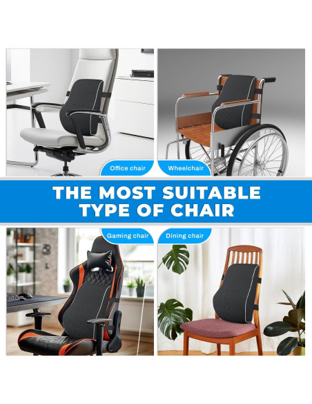 Almohada Lumbar Ergonómica QUTOOL con Funda Malla 3D Negra