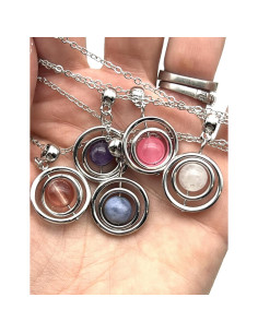 Collar Giratorio Antiestrés Mavi Bandz con Cristal Azul 2