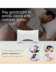 Almohada Ajustable Coop Home Goods Queen Media Luna Firmeza Media 2