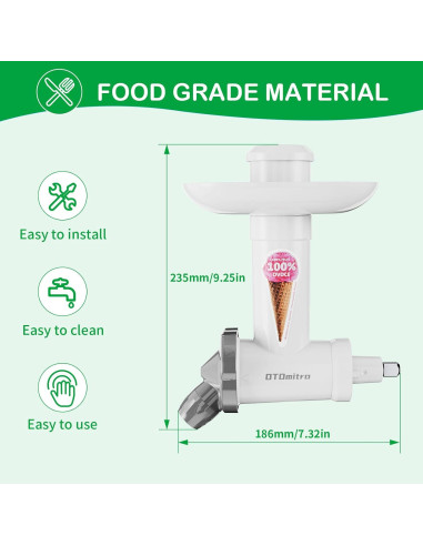 Accesorio para Hacer Helado Sin Lácteos OTOmitra para KitchenAid