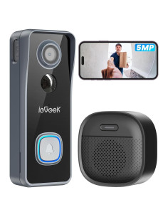 Cámara de Timbre Inalámbrica ieGeek Bell J9 Plus 5MP WiFi