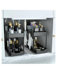 Organizador Bajo Fregadero DEKAVA 2 Niveles Negro