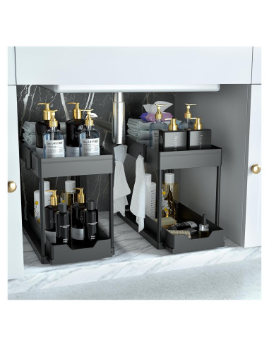 Organizador Bajo Fregadero DEKAVA 2 Niveles Negro