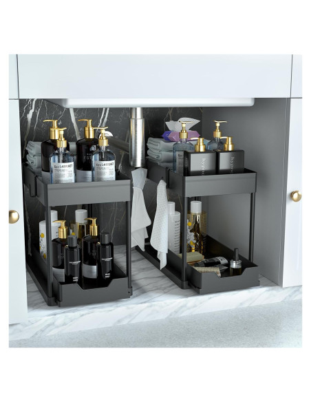 Organizador Bajo Fregadero DEKAVA 2 Niveles Negro