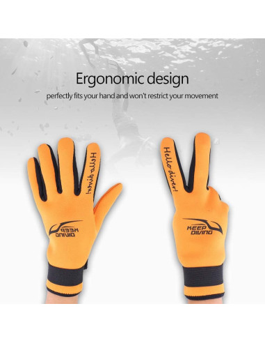 Guantes de Buceo Alomejor Neopreno 2MM Antideslizantes XL Naranja