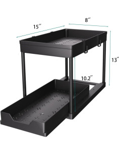 Organizador Bajo Fregadero DEKAVA 2 Niveles Negro 2