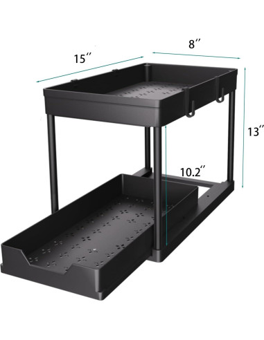 Organizador Bajo Fregadero DEKAVA 2 Niveles Negro