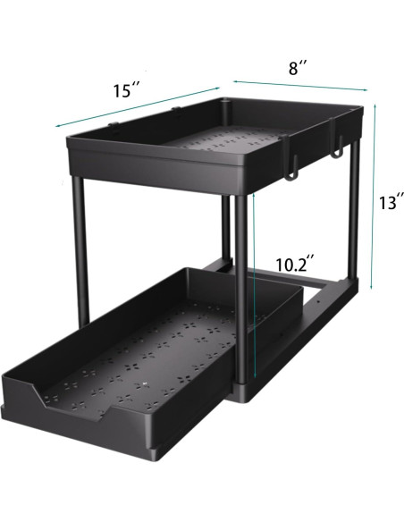 Organizador Bajo Fregadero DEKAVA 2 Niveles Negro