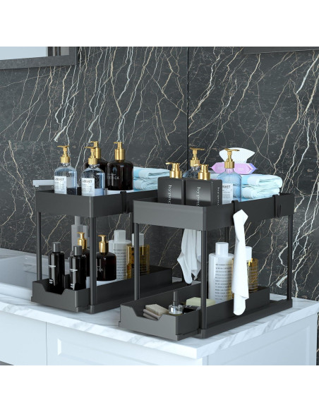 Organizador Bajo Fregadero DEKAVA 2 Niveles Negro