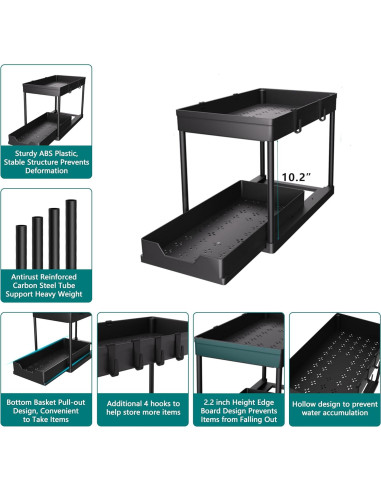 Organizador Bajo Fregadero DEKAVA 2 Niveles Negro
