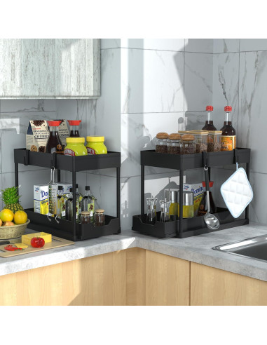 Organizador Bajo Fregadero DEKAVA 2 Niveles Negro