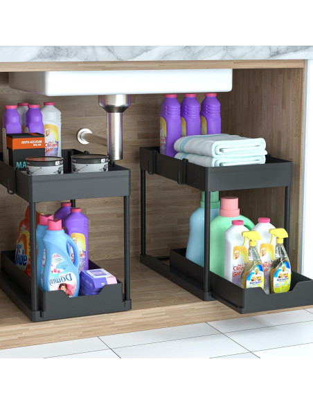 Organizador Bajo Fregadero DEKAVA 2 Niveles Negro