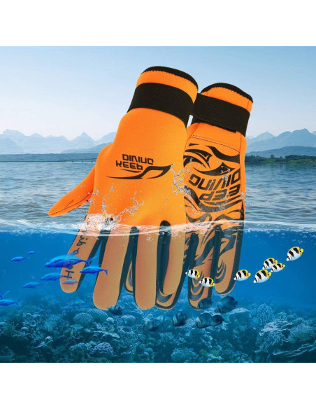 Guantes de Buceo Alomejor Neopreno 2MM Antideslizantes XL Naranja