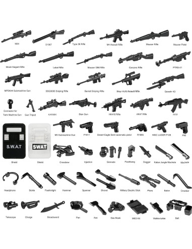 Conjunto de Accesorios Militares Pamvava - 280 Piezas para Figuras