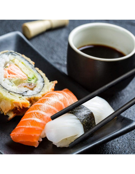 Palillos Reutilizables YFWOOD 23.9 cm Antideslizantes - Negro