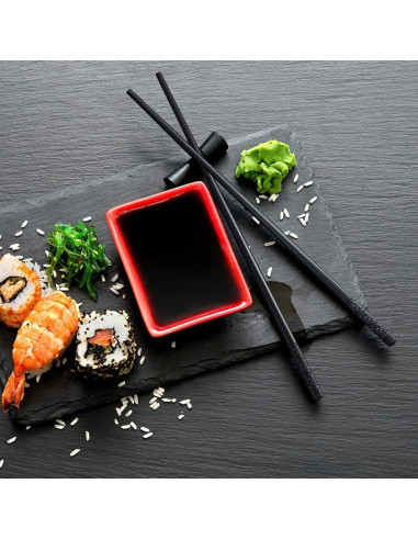 Palillos Reutilizables YFWOOD 23.9 cm Antideslizantes - Negro