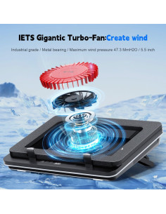 Base de Enfriamiento para Laptop IETS GT600 con Ventilador Turbo 14 cm 2