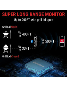 Termómetro de Carne Inalámbrico ThermoPro TempSpike 17 cm 2