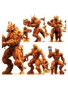 Miniaturas sin pintar TYL Dragonborn Cyborg 40mm - Combo de 5