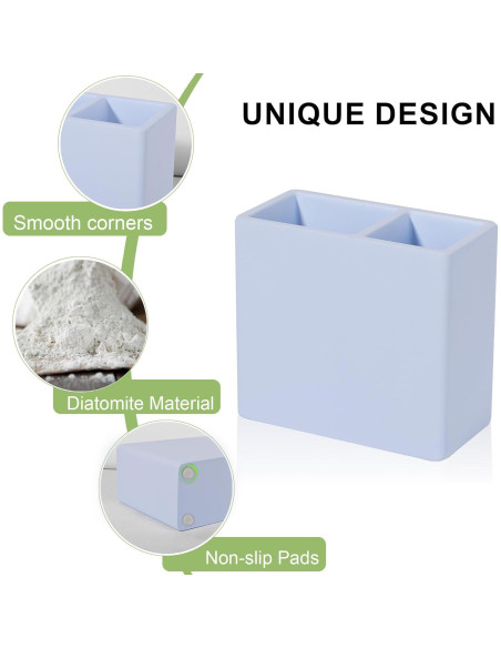 Soporte para Cepillos de Dientes Heagoale 2 Compartimentos Azul