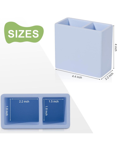 Soporte para Cepillos de Dientes Heagoale 2 Compartimentos Azul