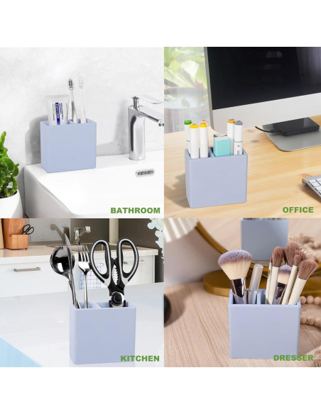 Soporte para Cepillos de Dientes Heagoale 2 Compartimentos Azul