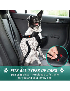 Cinturón de Seguridad para Perros COOYOO Ajustable Nylon 2