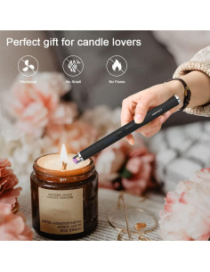 Encendedor Eléctrico Recargable ARECTECH Negro a Prueba de Viento 2