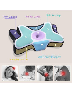 Almohada Cervical DONAMA Espuma de Memoria Queen Ergonómica 2