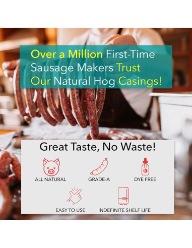 Tripas de Cerdo Natural El Fabricante de Salchichas 32-38mm 11.34kg