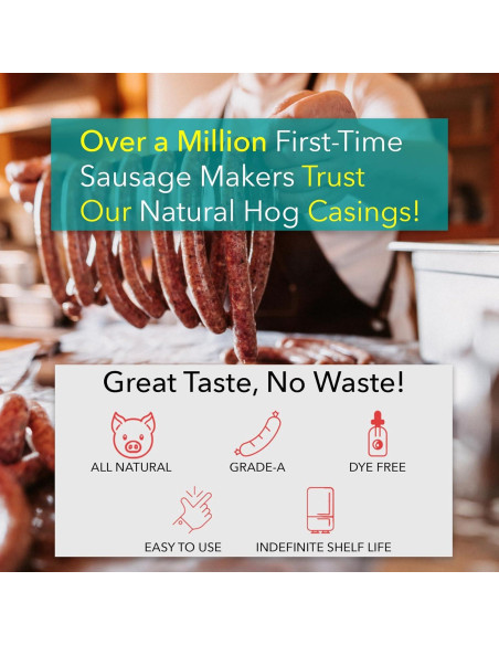 Tripas de Cerdo Natural El Fabricante de Salchichas 32-38mm 11.34kg