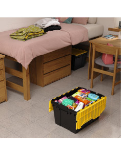 Contenedor de Almacenamiento Akro-Mils KeepBox 12 Galones Negro/Amarillo 2