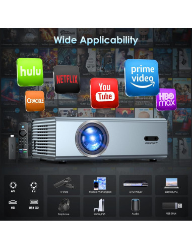 Proyector 4K OWNKNEW GC357 con WiFi6 y Bluetooth 5.3