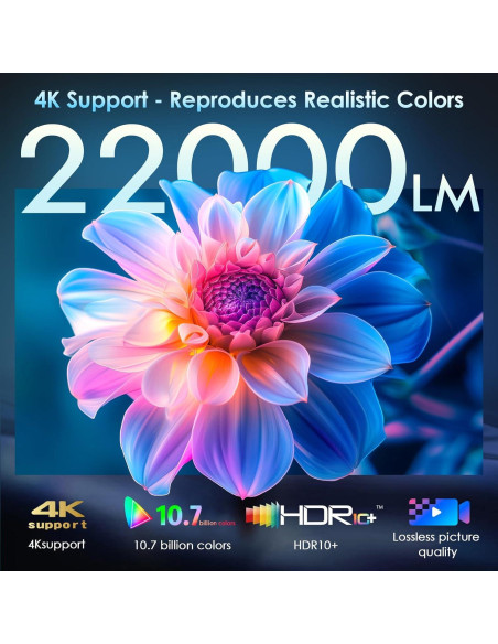 Proyector 4K OWNKNEW GC357 con WiFi6 y Bluetooth 5.3