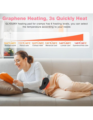 Almohadilla Calefactora Portátil Glyduny para Calambres Menstruales