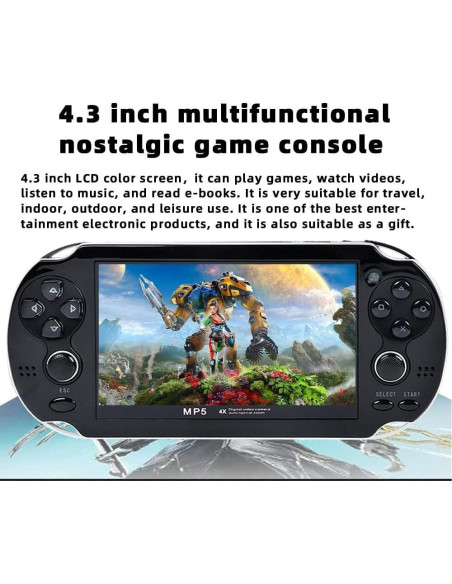 Consola de Juego Portátil CZT 4.3" LCD 8GB 2200 Juegos Retro