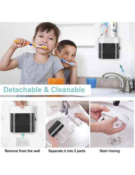 Soporte para Cepillos de Dientes GFWARE TH001 Negro con Dispensador Automático