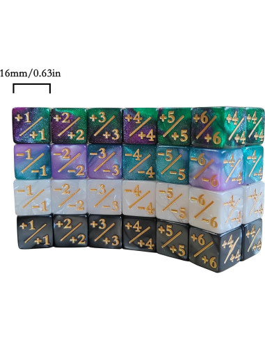 Juego de Dados de Contador 48 Piezas MTG 16mm Acrílico