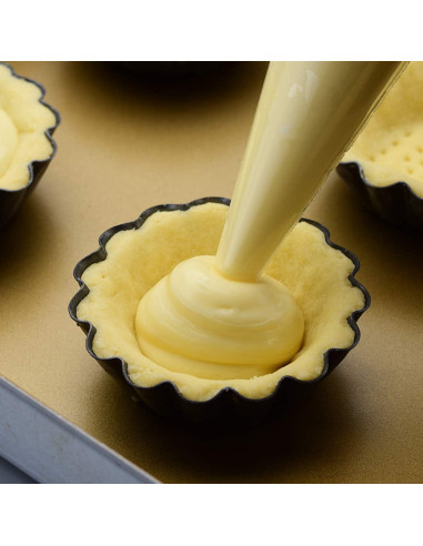 12 Moldes para Tartas de Huevo Amytalk 6.6cm Acero al Carbono