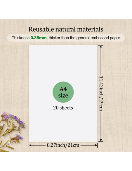 Papel Absorbente A4 Ecoofor para Prensado de Flores - 20 Hojas